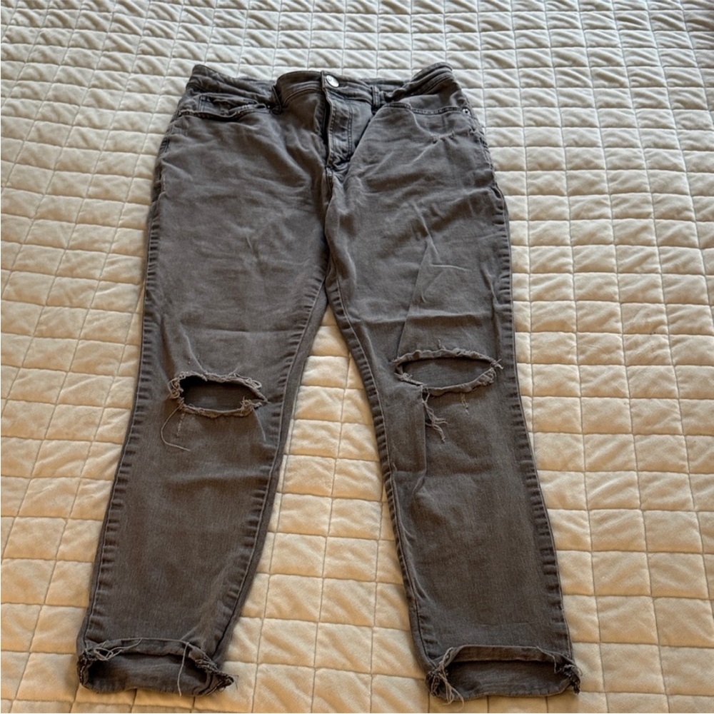 Express Washed Gray Denim Jeans